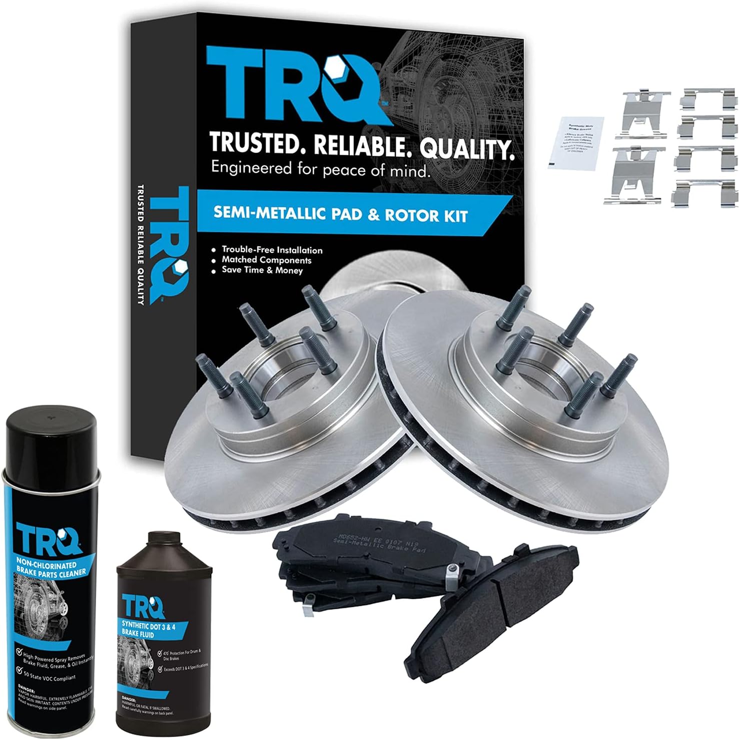 TRQ Front Brake Pad & Rotor Kit for 1995-1997 Ford Ranger