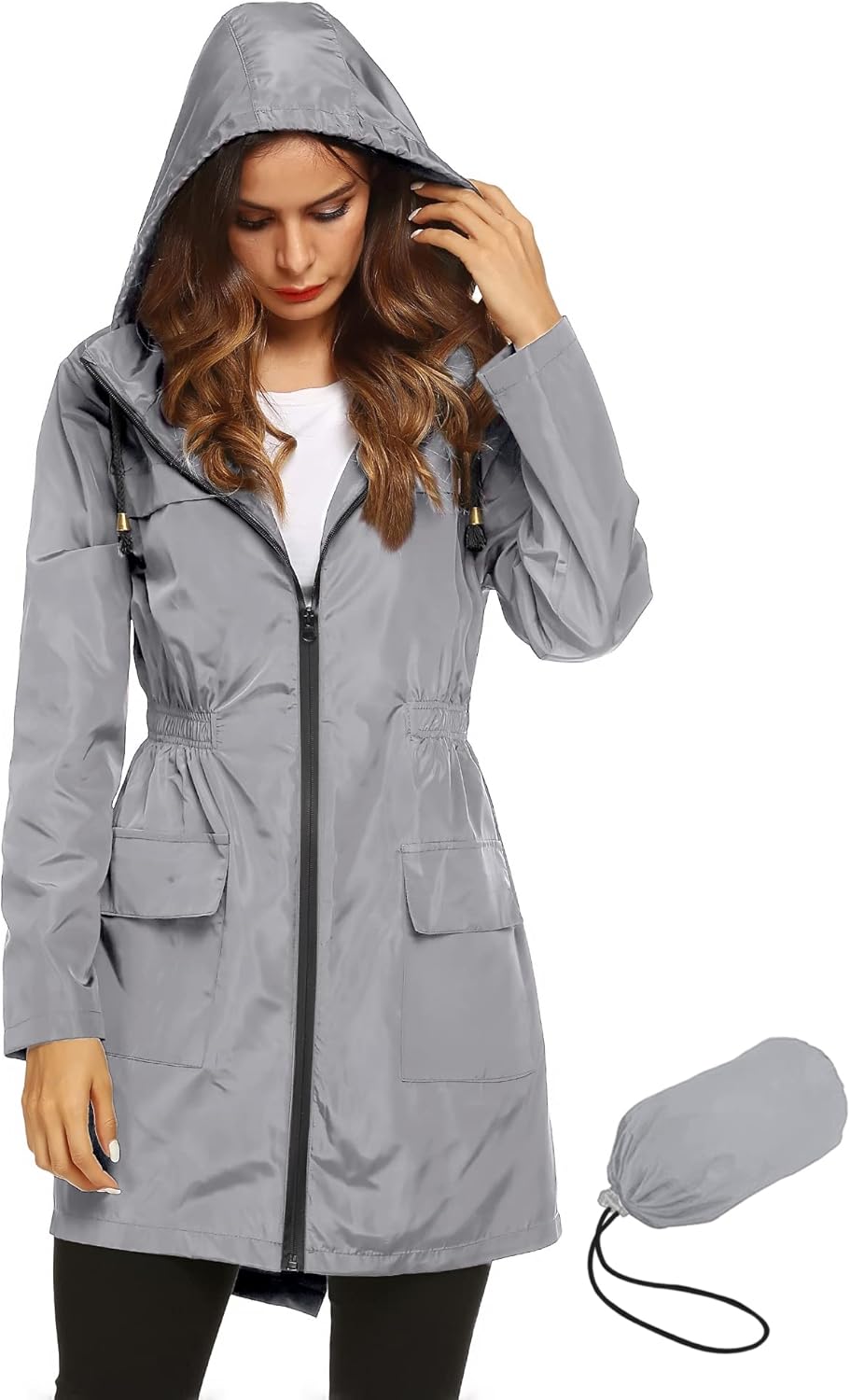 Lomon Women Waterproof Lightweight Rain Jacket for Outdoor Use