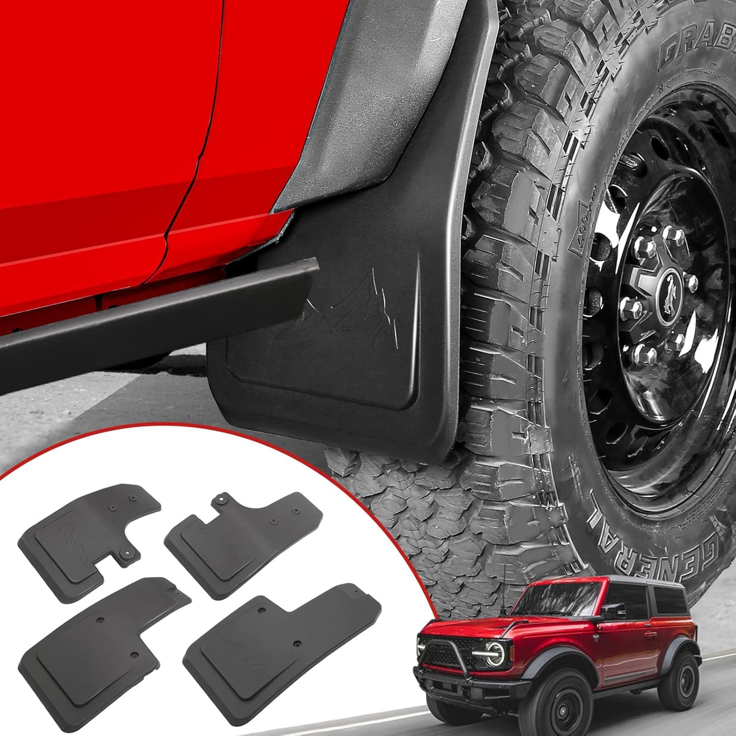 Mabett Mud Flaps for Ford Bronco 2021 2022 2023 2024 2025