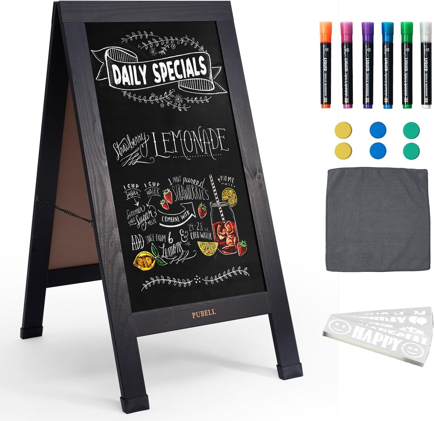 Large Sandwich A-Frame Chalkboard Sign for Outdoor Display