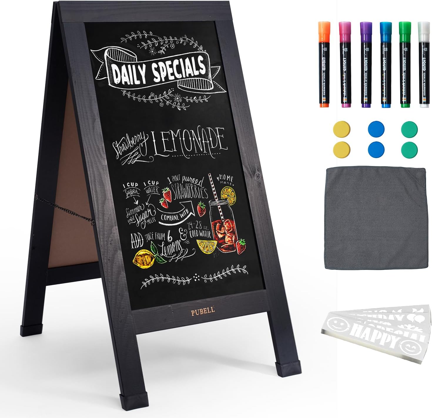 Large Sandwich A-Frame Chalkboard Sign for Outdoor Display