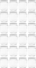 Plastic Storage Jars with Leak Proof Lids - Airtight 24PK (12oz)