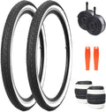 24 x 1.75 in Bike Tire One/Two Pack - White Wall Black Tire