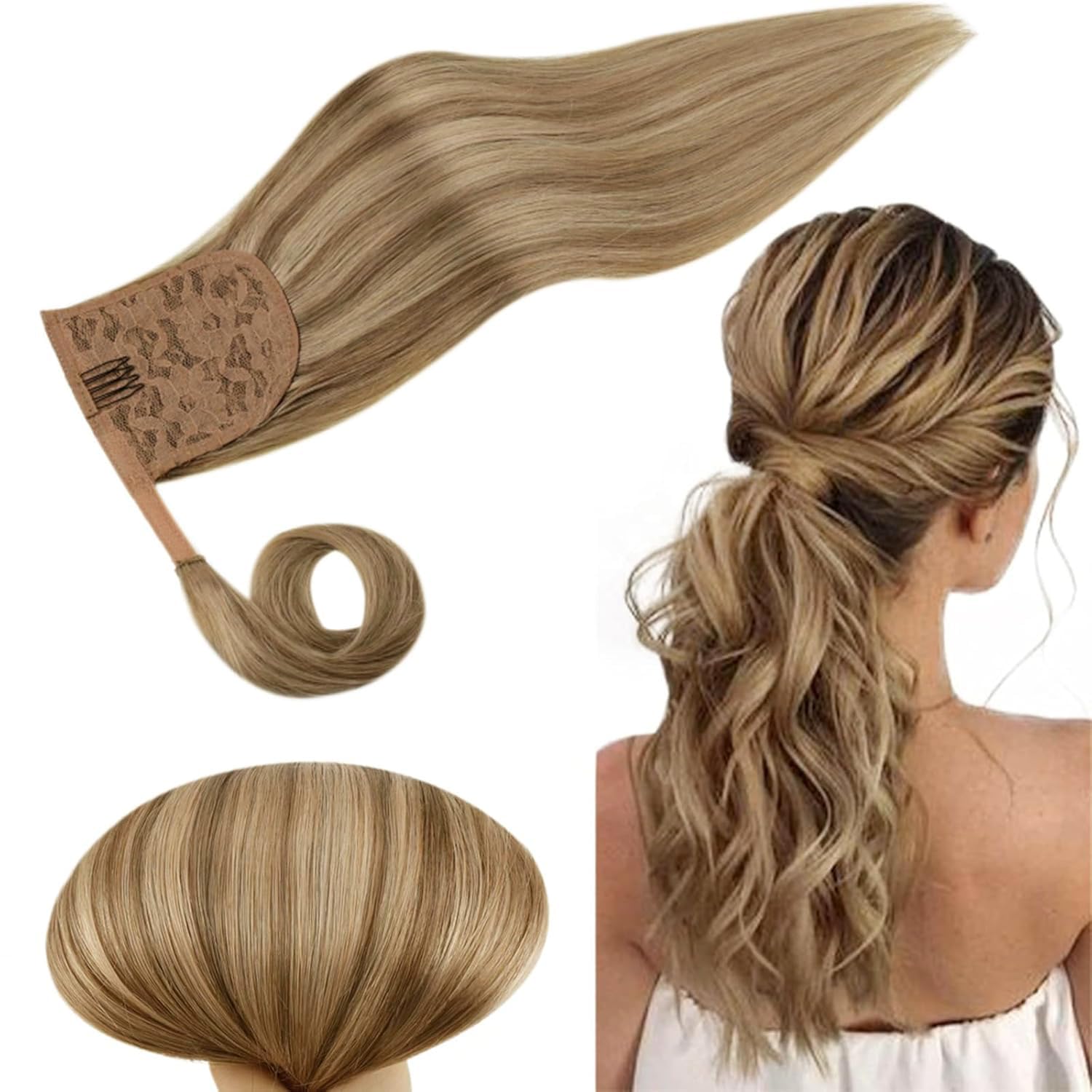 RUNATURE Human Hair Ponytail Extension for Effortless Style