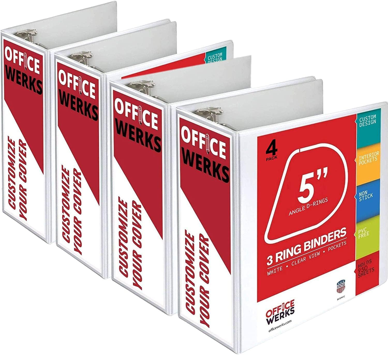 Organize with Ease: 5 Inch D Ring Binder Set (4 Pack)