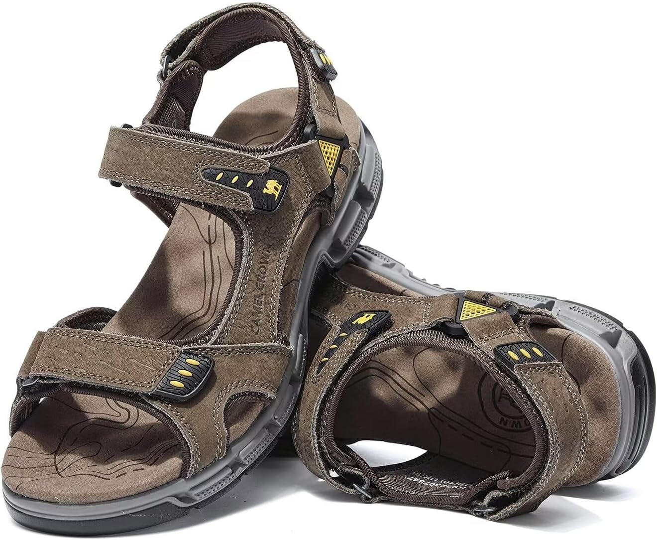 CAMEL CROWN Men's Non-Slip Leather Sandals - Ultimate Comfort & Traction