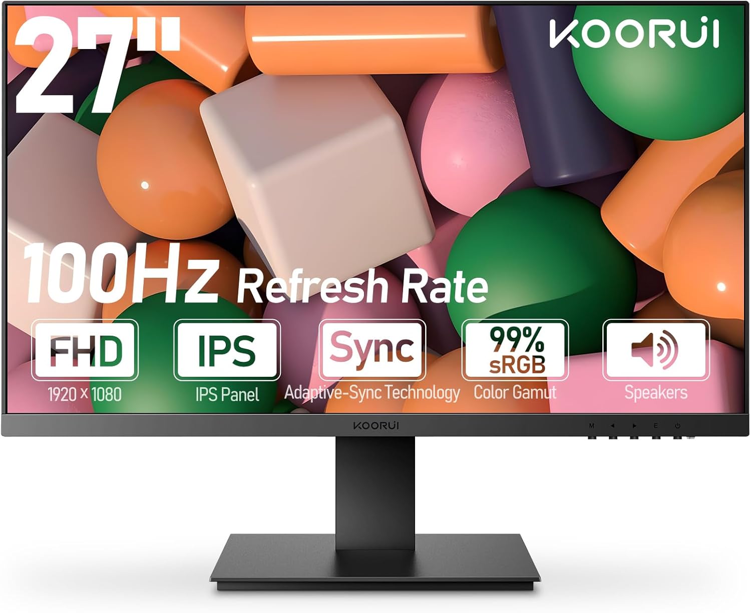 KOORUI 27 inch Full HD Monitor with 100Hz Refresh Rate