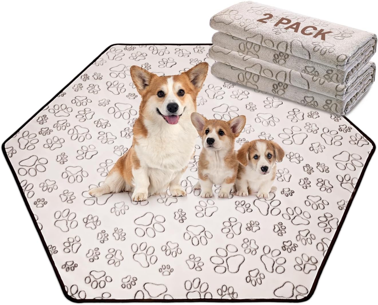 Qeils Reusable Puppy Pads for Dogs - Washable Pee Pads 55x62
