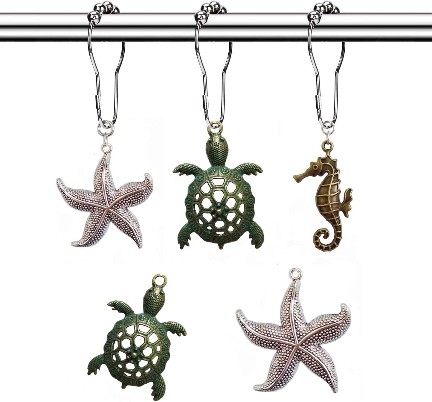 Rustproof Ocean Theme Bathroom Hooks Set - 12PCS
