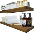 Rustic 24 Inch Wood Floating Shelves Set of 2 for Wall Decor
