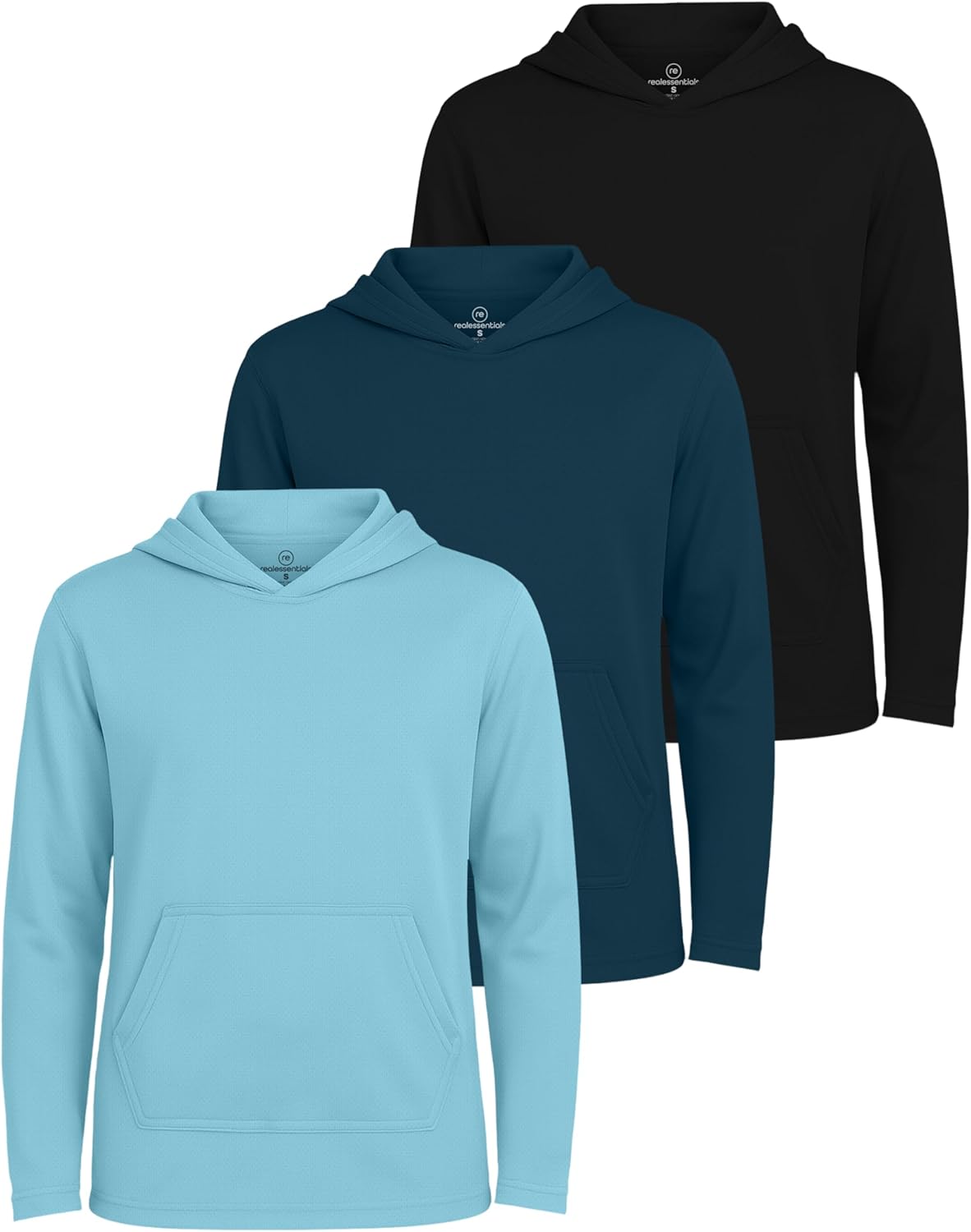 Boys Hoodies 3 Pack: Youth Mesh Long Sleeve Sweatshirts