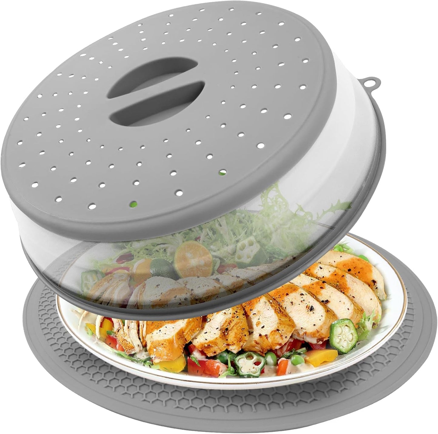 SEECARE 2-in-1 Microwave Splatter Cover & Mat