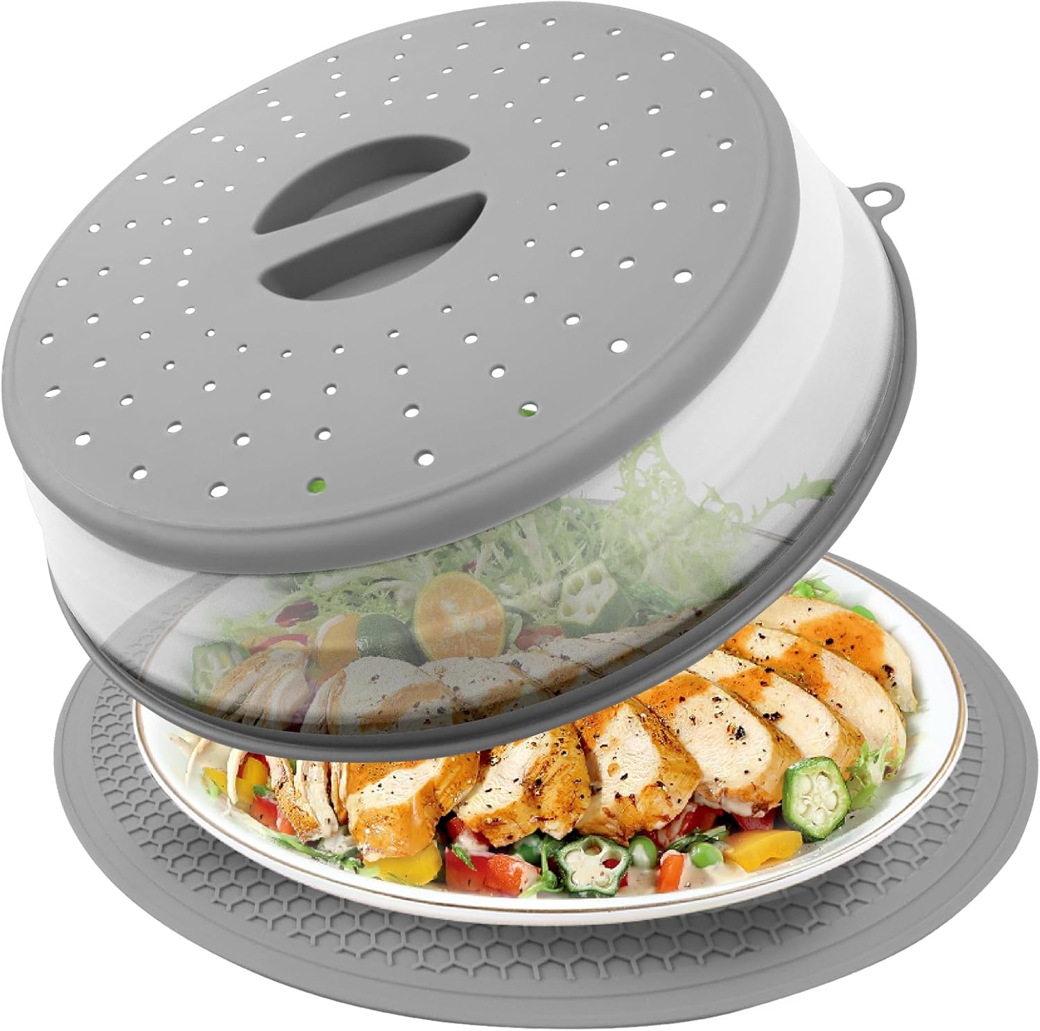 SEECARE 2-in-1 Microwave Splatter Cover & Mat