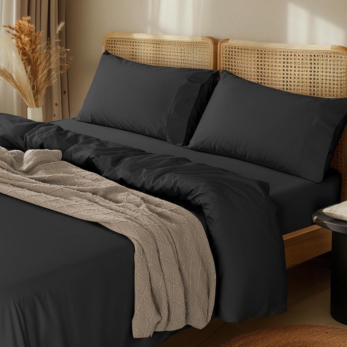 LBRO2M 1000 Thread Count Cotton Sheets Set for California King