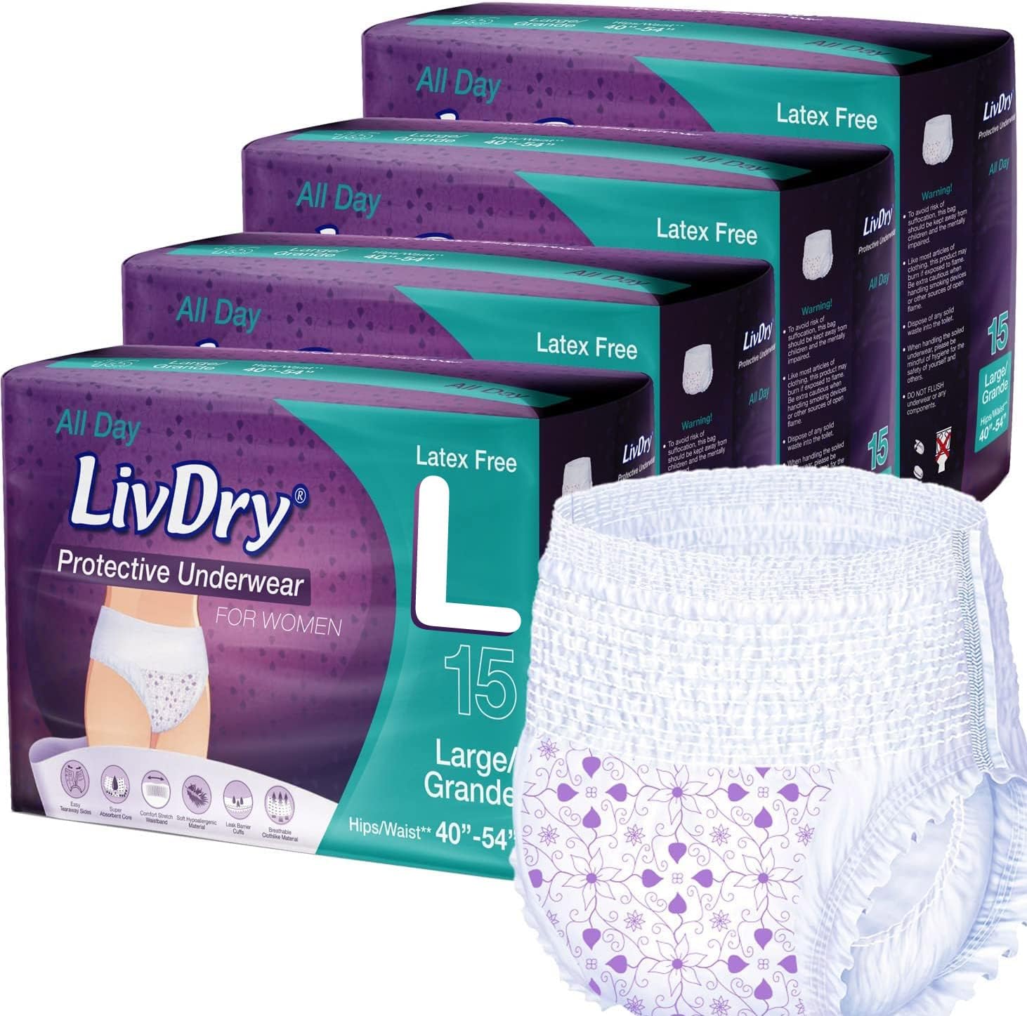 LivDry L Adult Diapers for Women with Ultimate Absorbency