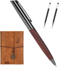Leather Journal and Wood Twist Pen Gift Set - Classic Travel Journal