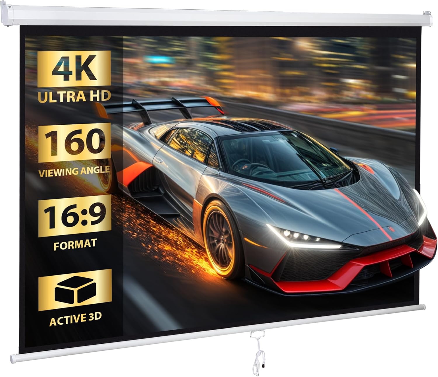 80ft' HD Projection Screen for Home Theater and Outdoor Use
