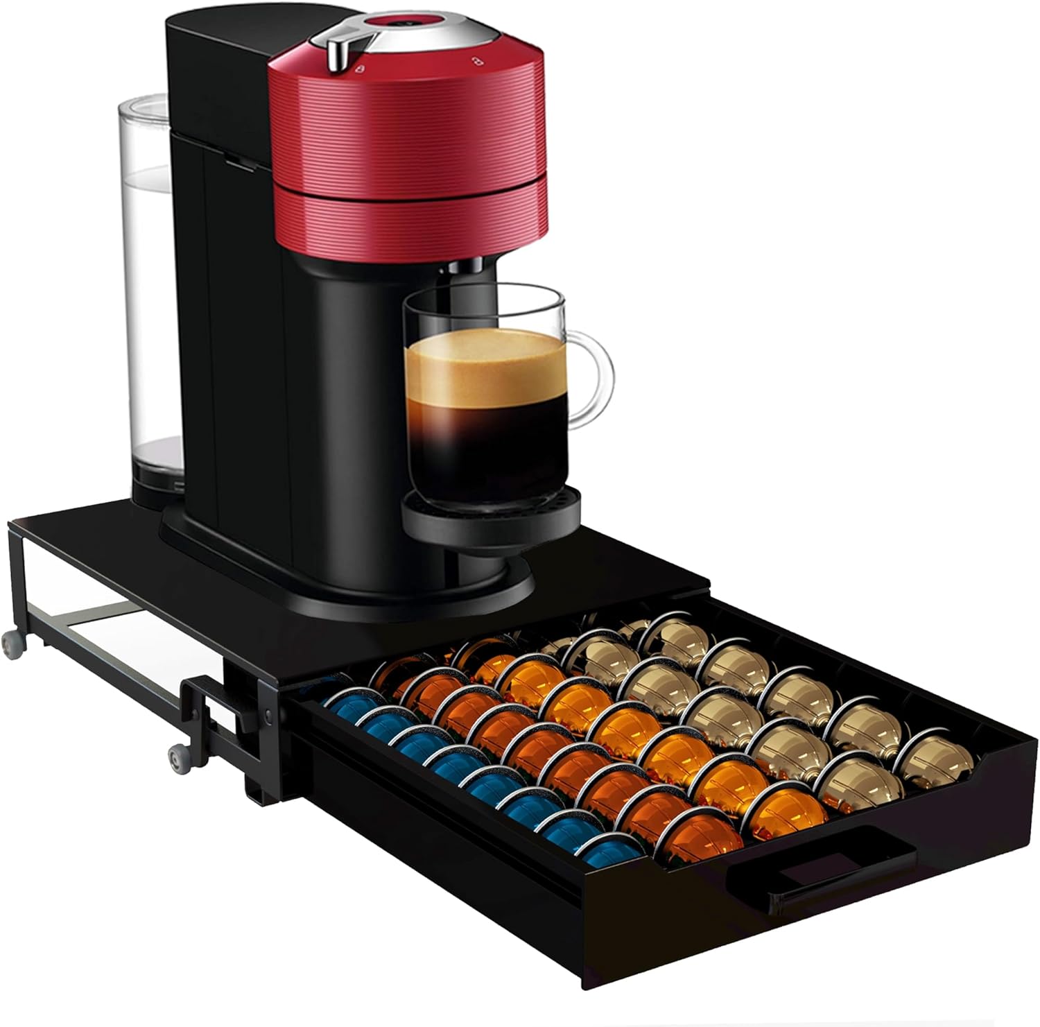Coffee Pod Holder Rolling Drawer Organizer for Nespresso Vertuo