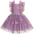 Girls Confetti Birthday Princess Dress Ruffle Sleeve Boho - Cake Smash