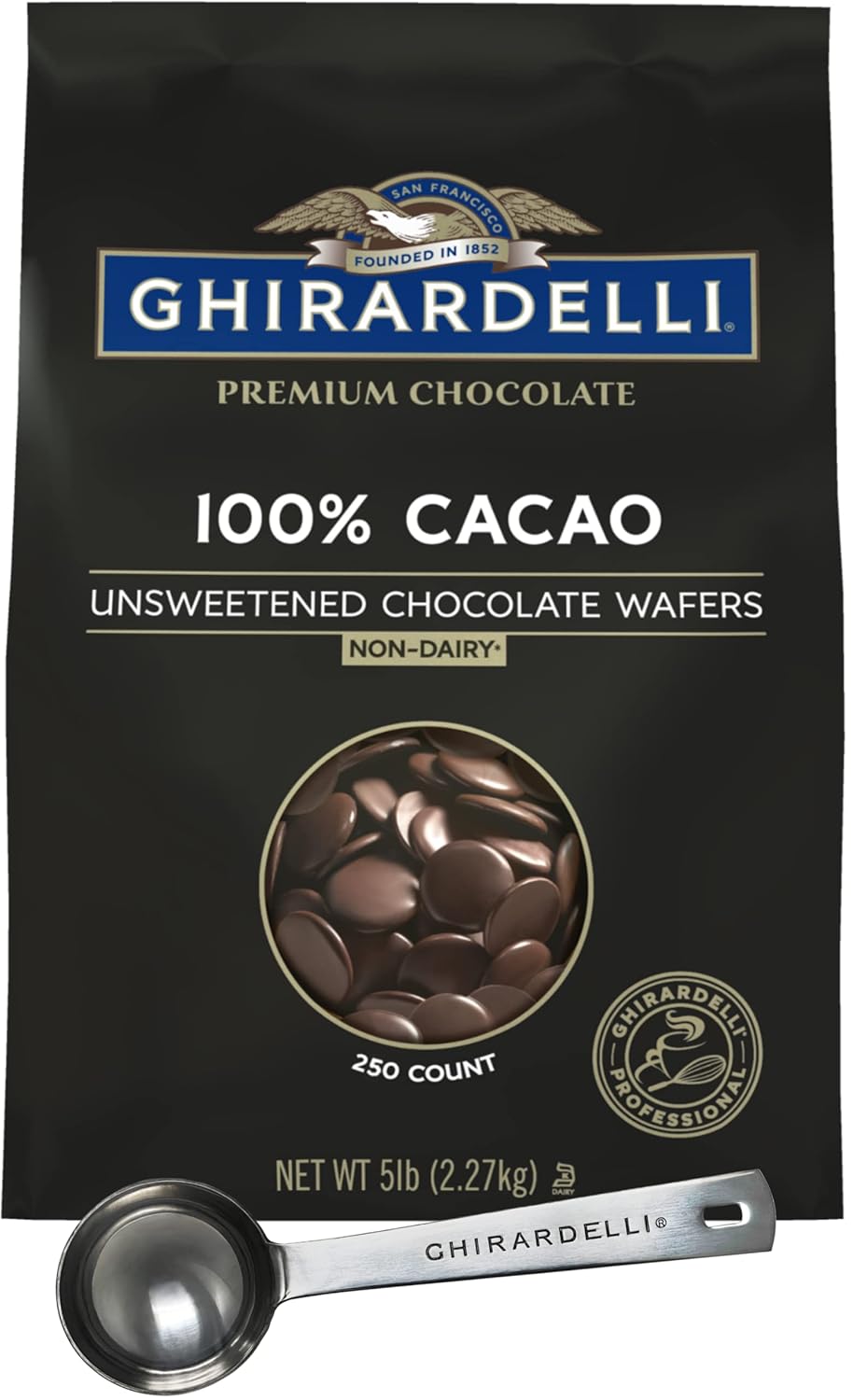Ghirardelli 100% Unsweetened Wafers for Baking and Confections