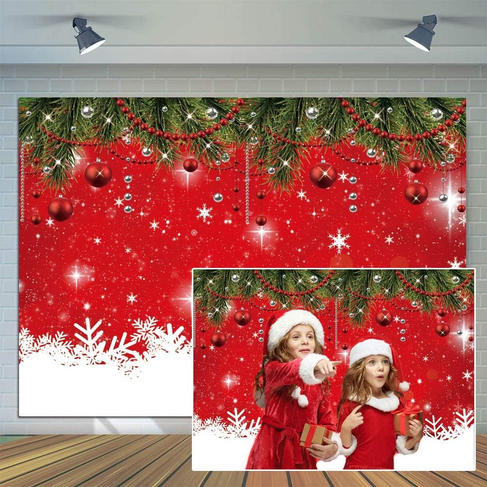 10x8ft Christmas Red Photography Backdrop for Festive Events
