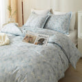 Blue Flowers Comforter Set Twin XL - Soft Fluffy Microfiber Bedding