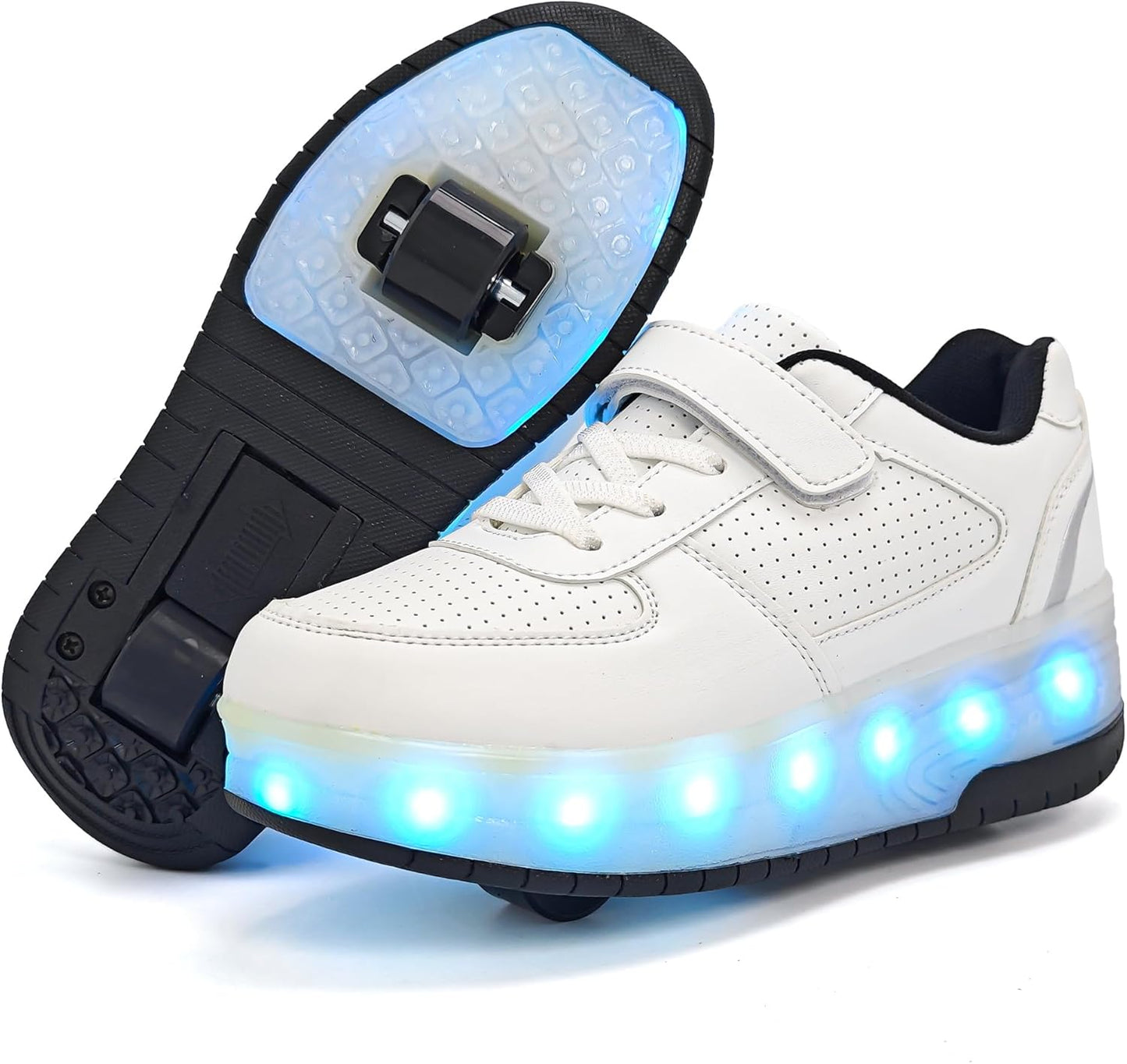 Wooowyet LED Roller Skate Shoes for Kids with Light Up Wheels