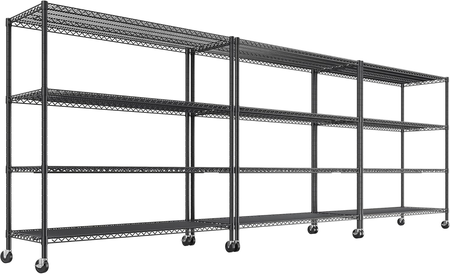 REIBII 55.5ft'W Storage Shelves: Heavy Duty Metal Shelving Unit