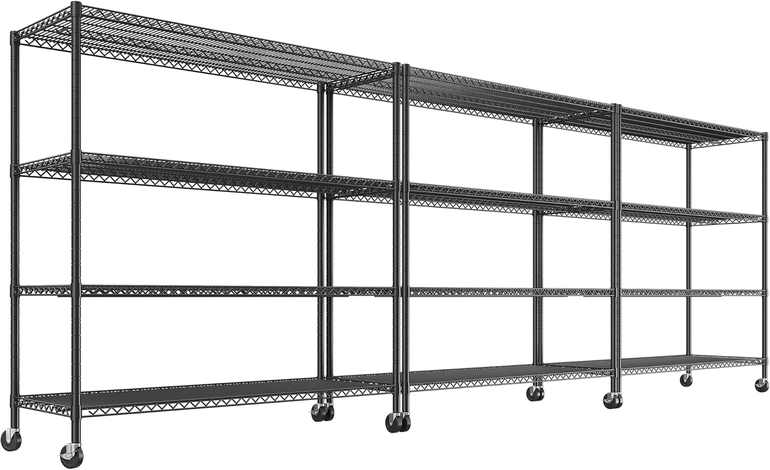 REIBII 55.5ft'W Storage Shelves: Heavy Duty Metal Shelving Unit