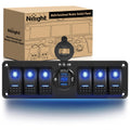 Nilight 6 Gang Rocker Switch Panel 12V with QC3.0 USB