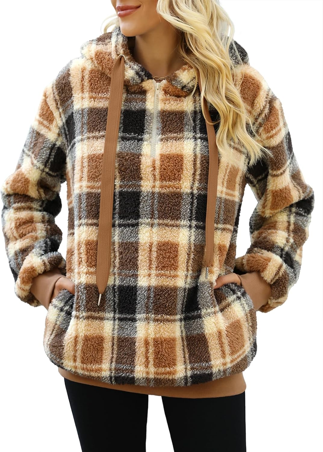 Nirovien Womens Sherpa Pullover Hoodie for Cozy Warmth