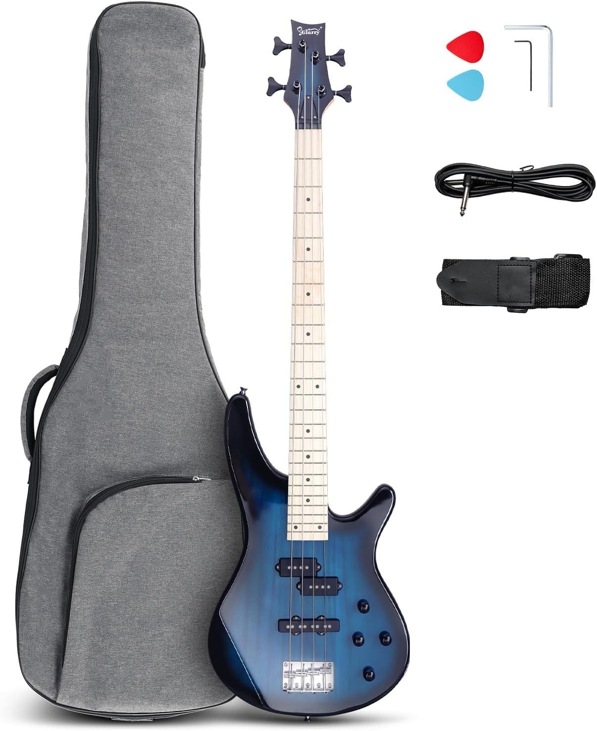 GLARRY Electric Bass Guitar Beginner Kit with Accessories