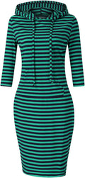 MISSKY Womens Casual Pullover Hoodie Dress - Comfortable (Style ZNYQ)