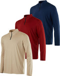 Men's Quarter Zip Active Shirts 3-Pack - Lightweight Performance best