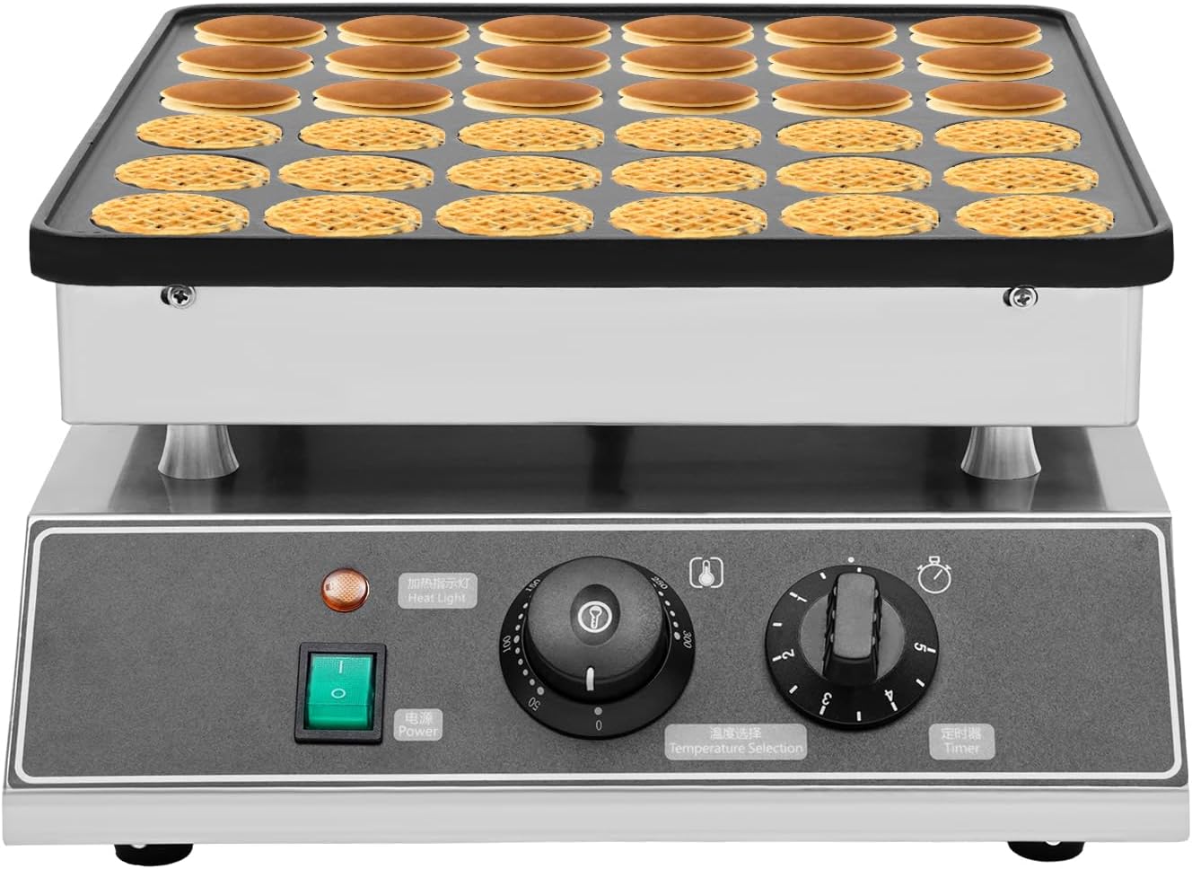 36 Mini Pancakes in Minutes: Stainless Steel Electric Maker by Ageanbri