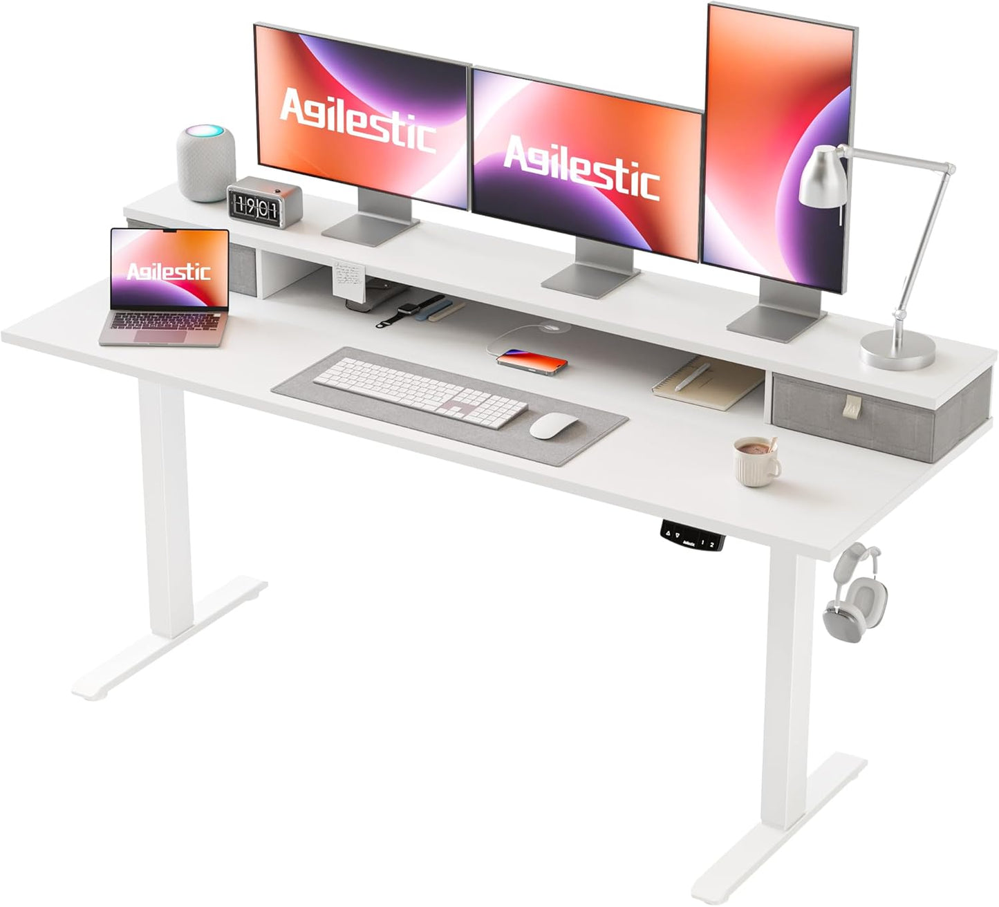 Agilestic Electric Standing Desk with 2 Storage Drawers for Home