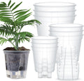 Self Watering Pots Clear Set of 3 - Deep Reservoir for Easy Care