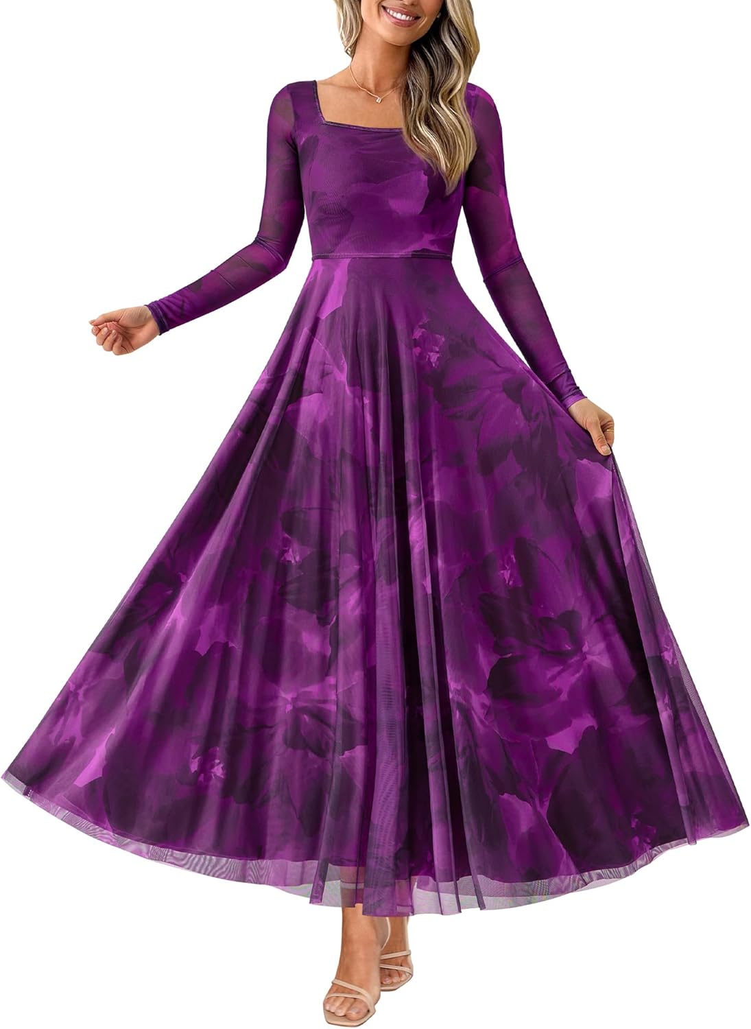 BTFBM Women Maxi Dress for Fall 2025 - Elegant Floral Style