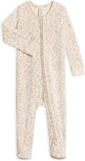 Organic Cotton Newborn Zip-Up Footed Sleeper - Soft 2-Way Zip