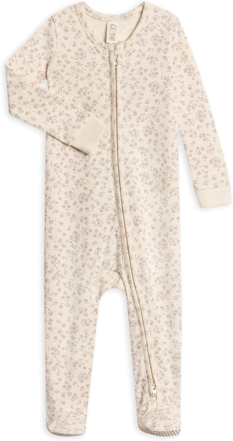 Colored Organics Baby Zip-Up Footed Sleeper for Newborns