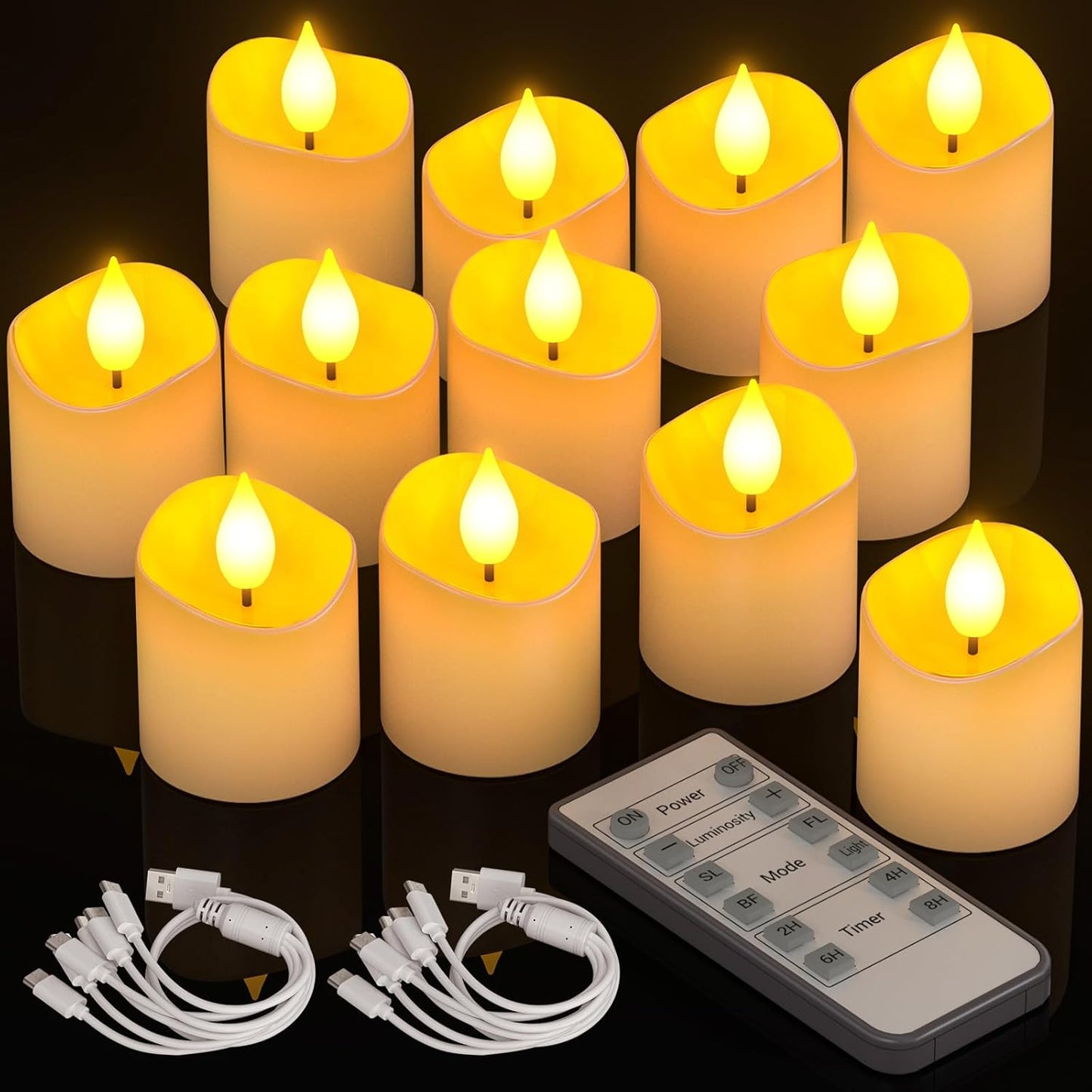 PChero Rechargeable Flameless Tea Lights for Home Decor