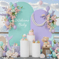 Blue and Purple Arch Backdrop Cover Set of 2 - Stretchy Mermaid Party