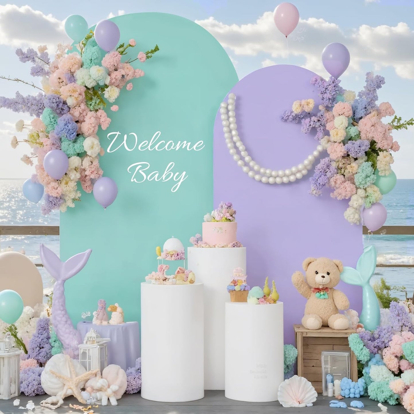 Blue and Purple Arch Backdrop Cover Set for Stunning Events