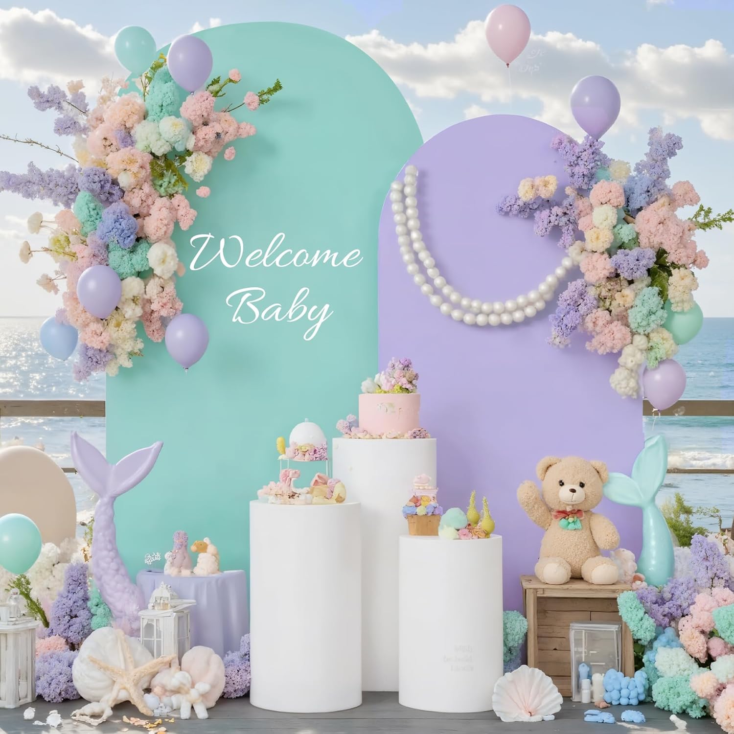 Blue and Purple Arch Backdrop Cover Set for Stunning Events