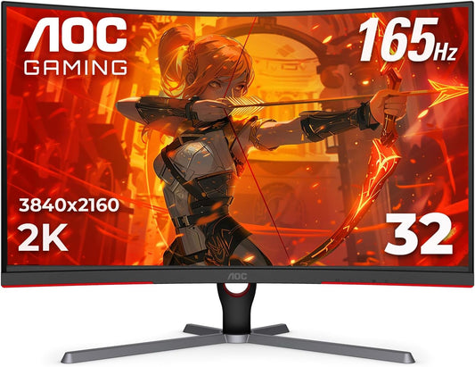 AOC 32 Curved Gaming Monitor - 2K QHD 165Hz 1ms