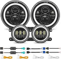 SUPAREE 7in LED Headlights + 4in Fog Light Replacement - Halo DRL
