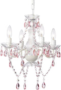 Pink Chandelier Mini Pendant Light for Bedroom and Girls Room