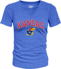 Kansas Jayhawks Women's V Neck Confetti T Shirt - Soft Game Day Tee