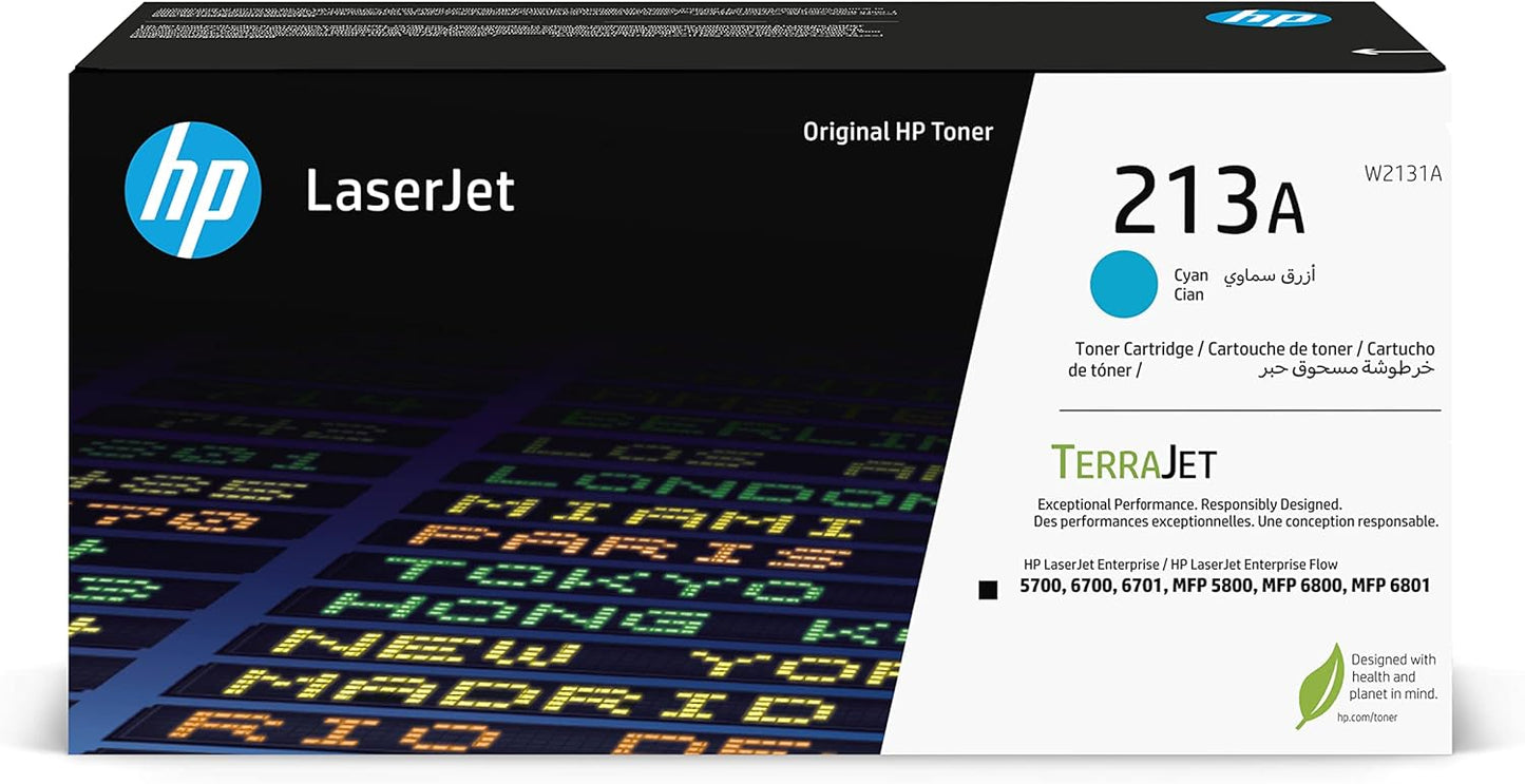 HP 213A Cyan Original LaserJet Toner Cartridge for Reliable Printing
