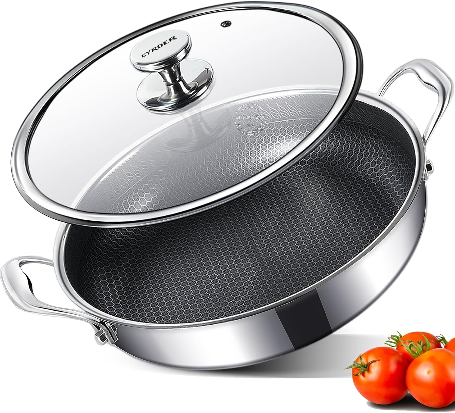 316L Stainless Steel Frying Pan for Healthy Cooking and Baking